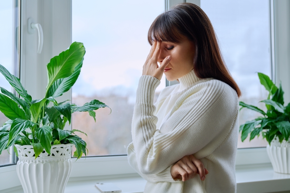 Middle,Aged,Woman,Experiencing,Stress,Depression,Mental,Pain,,At,Home